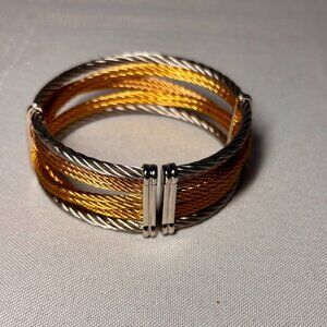ALOR Tri-color Cable Cuff Interlaced Bracelet, New In Box